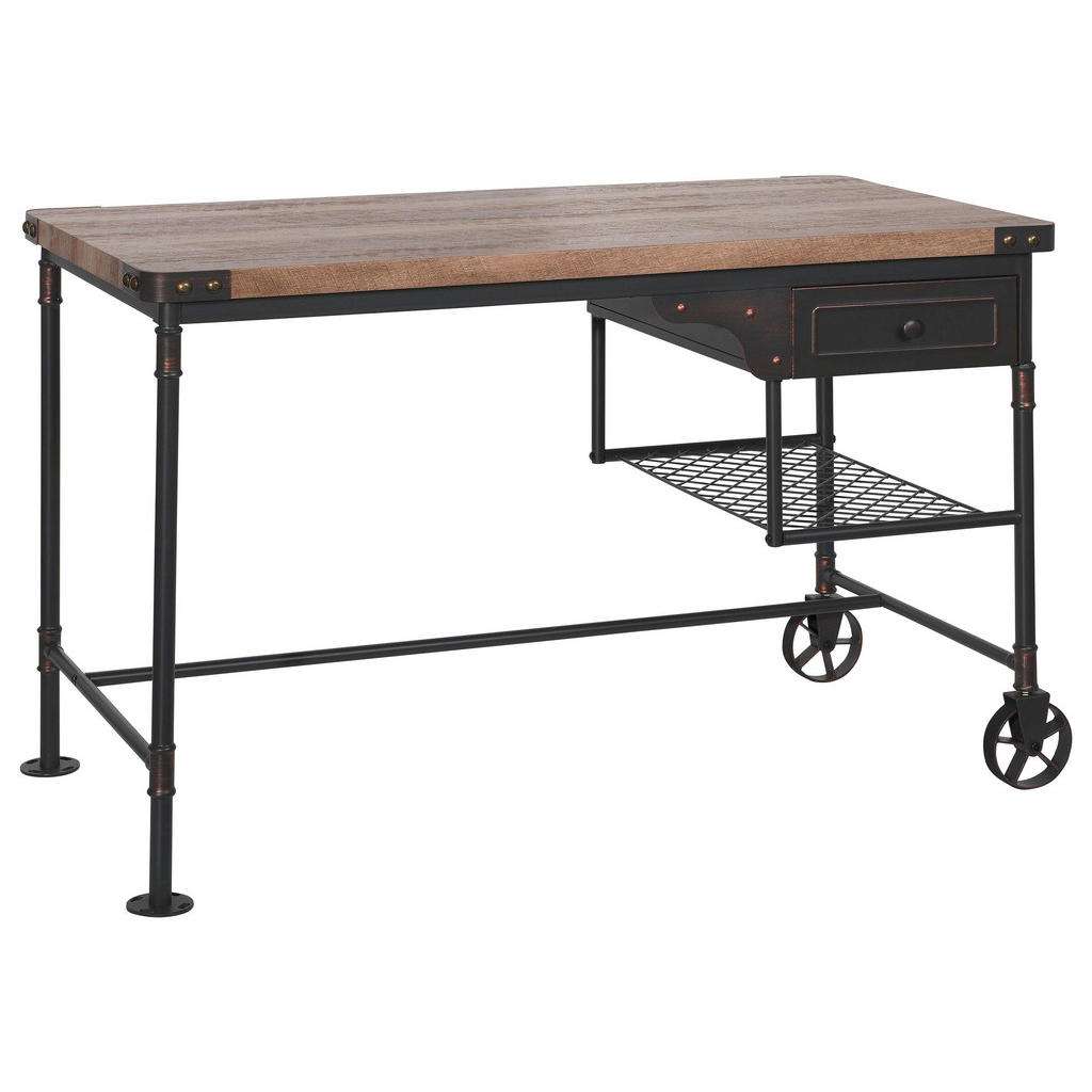 XXXL SCHREIBTISCH Schwarz, Braun, Orange