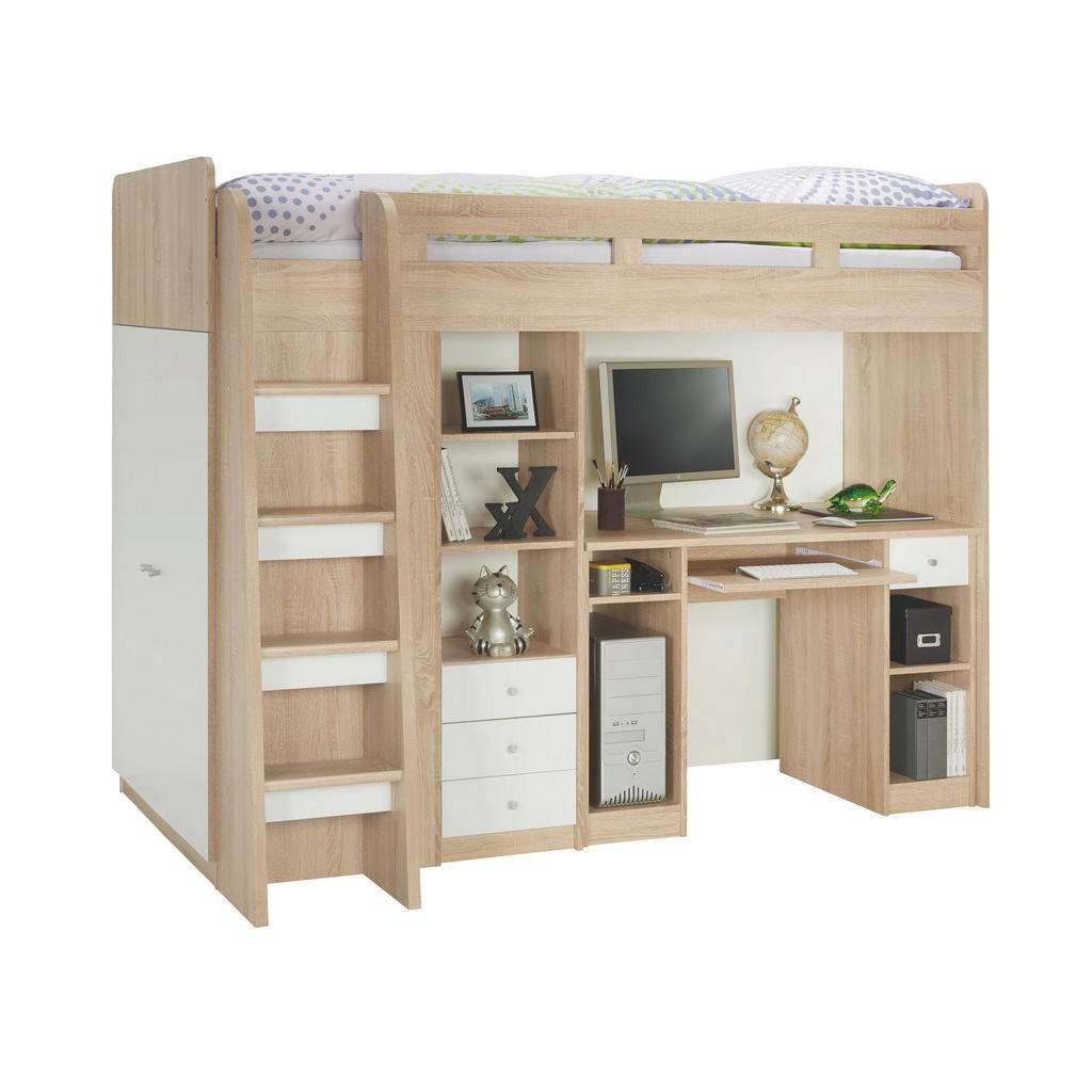 Carryhome HOCHBETT 90/200 cm Weiß, Beige