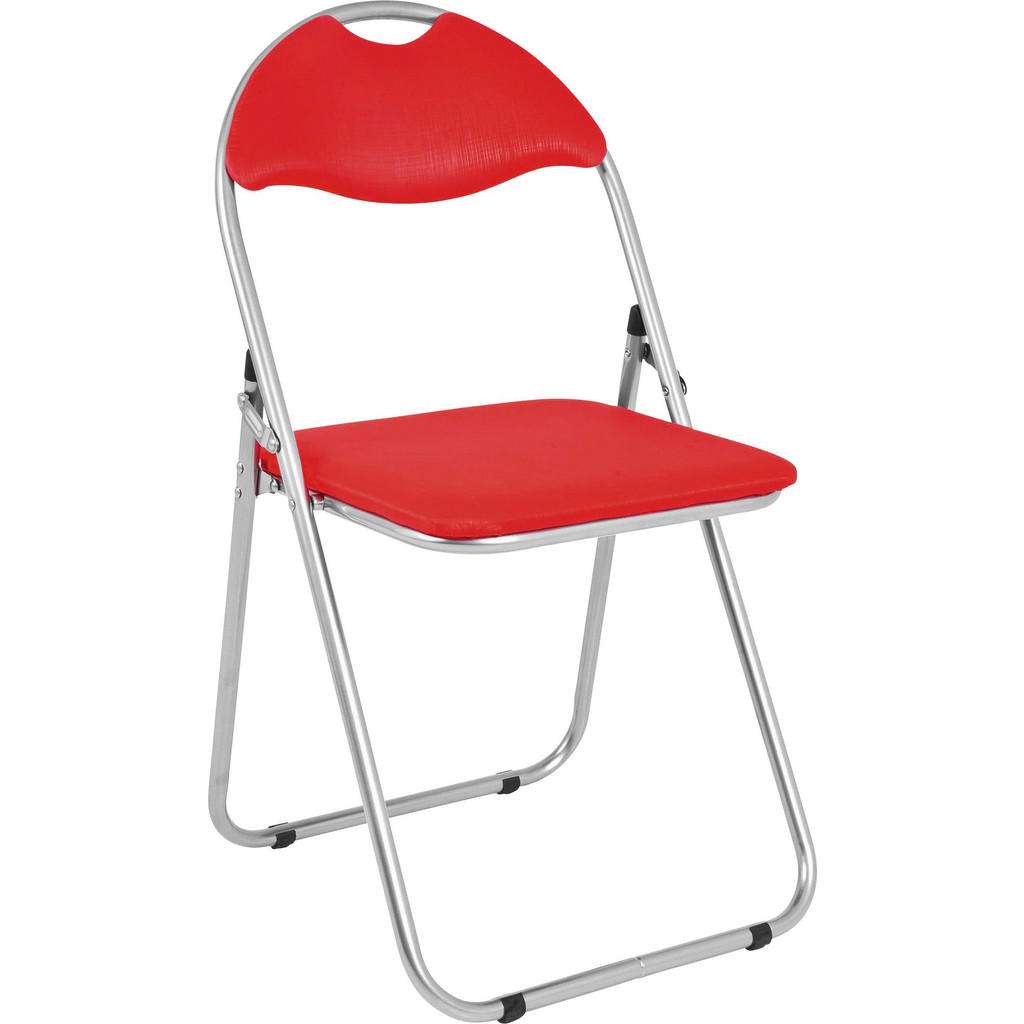 XXXL KLAPPSTUHL Lederlook Rot, Silber