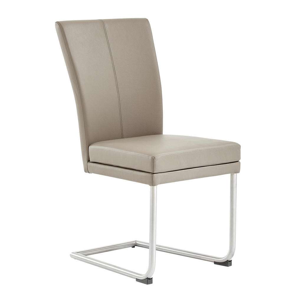 Valdera SCHWINGSTUHL Echtleder Grau, Silber