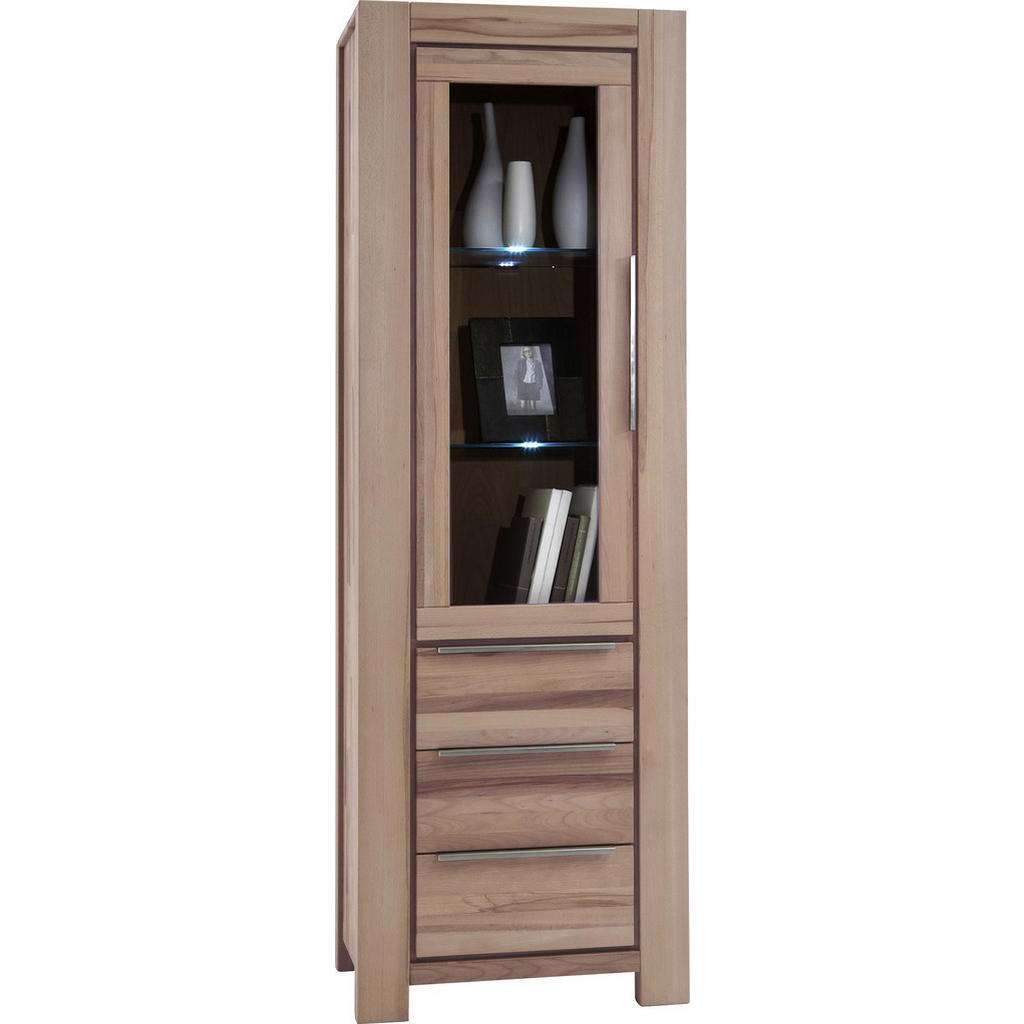Carryhome VITRINE Wildeiche massiv Braun