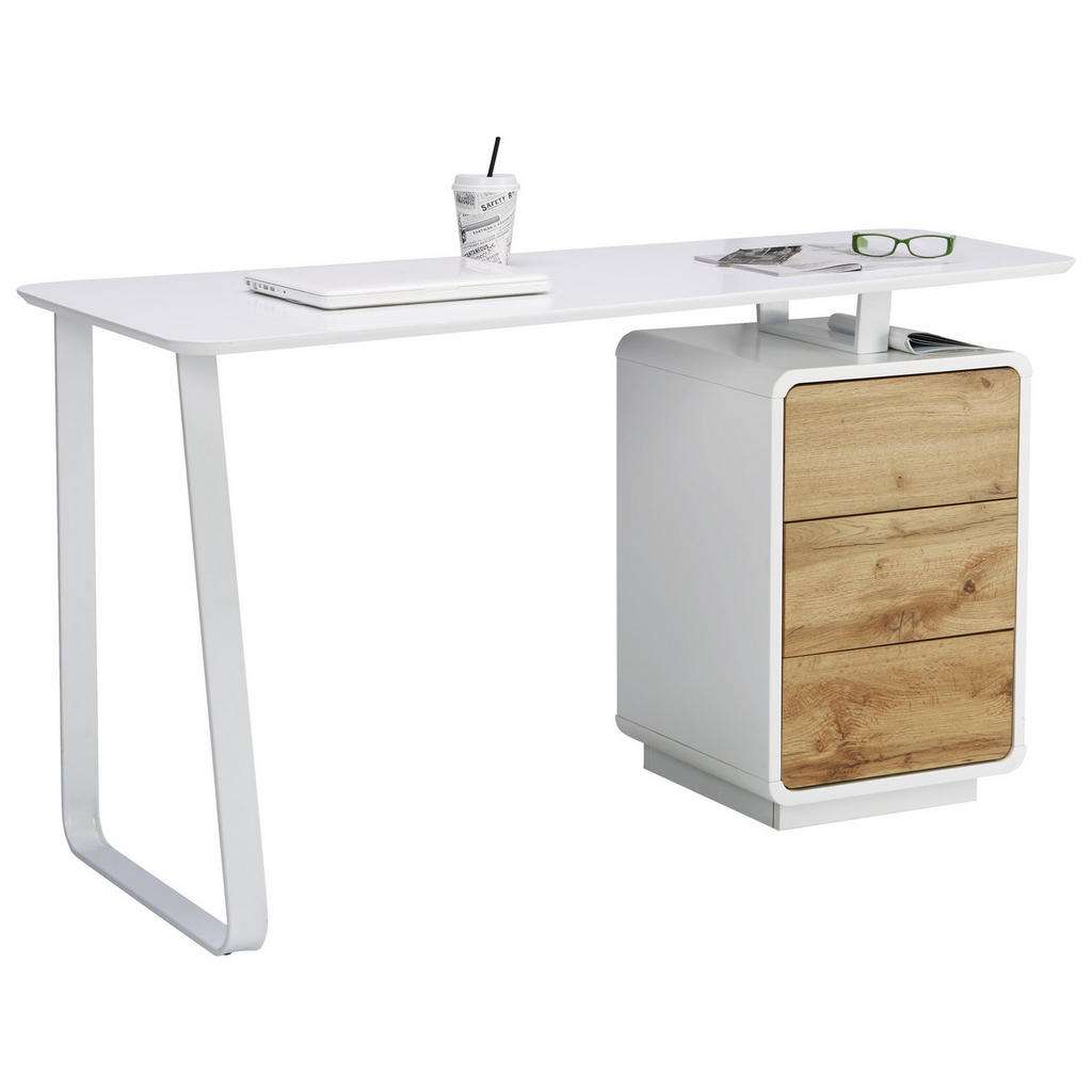 Xora SCHREIBTISCH Weiß, Braun