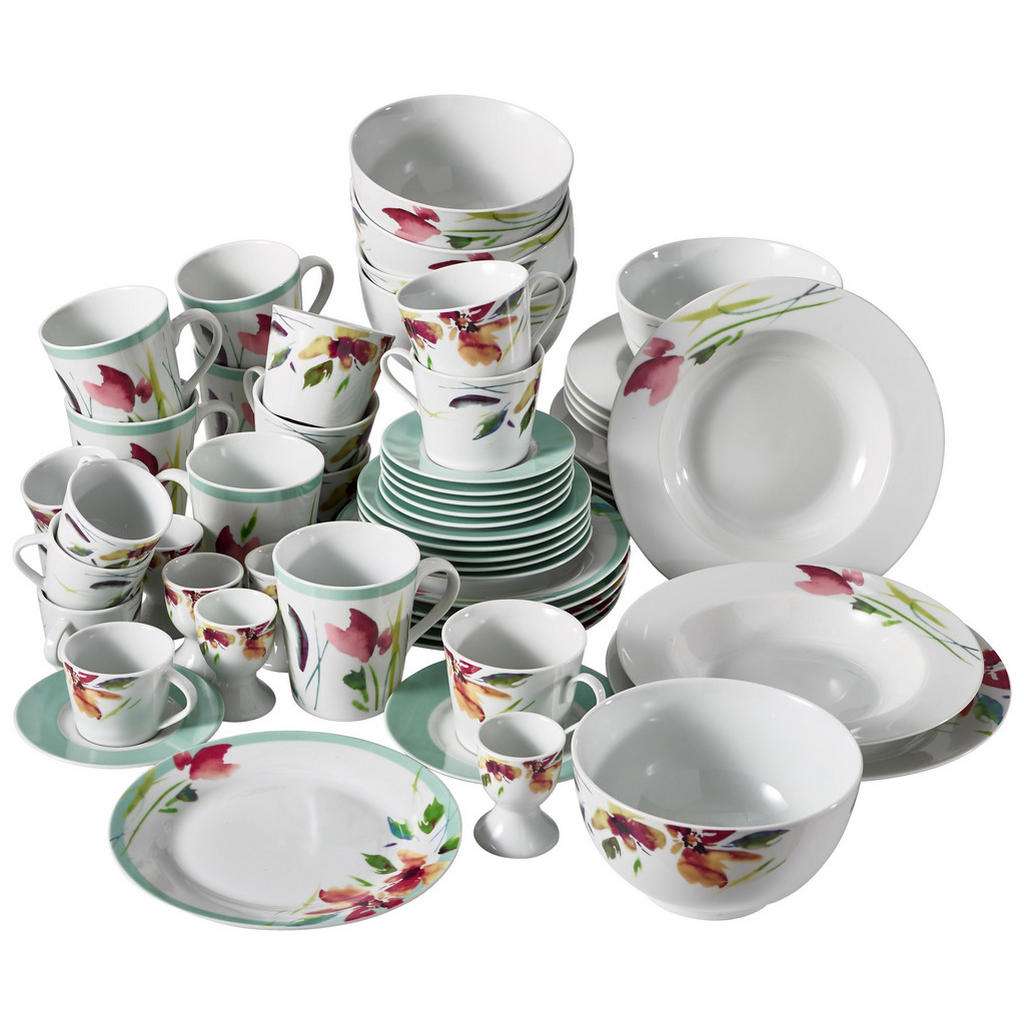 Ritzenhoff Breker Porzellan KOMBISERVICE 60-teilig, Mehrfarbig