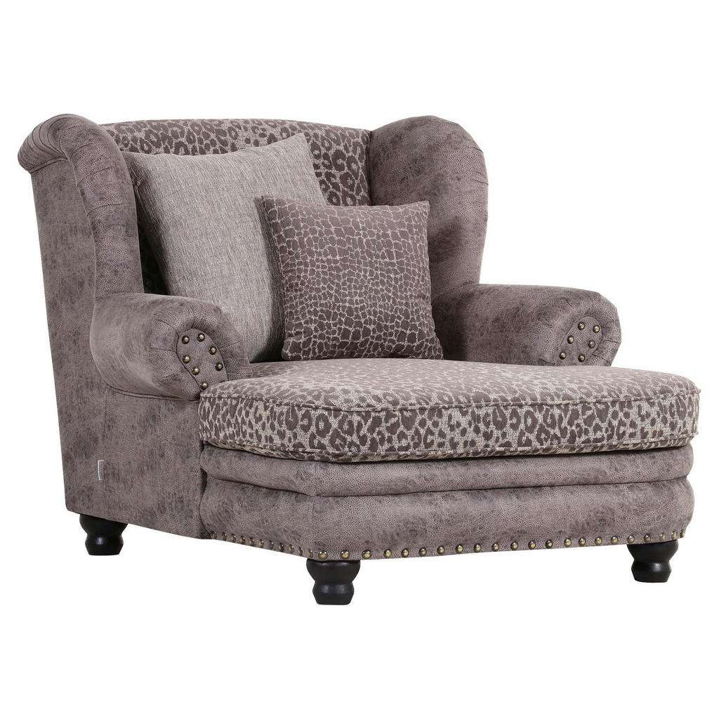 Landscape OHRENSESSEL Lederlook, Webstoff Grau