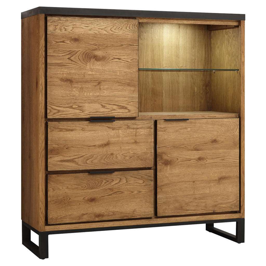 Carryhome HIGHBOARD Eiche massiv lackiert, Beige Braun