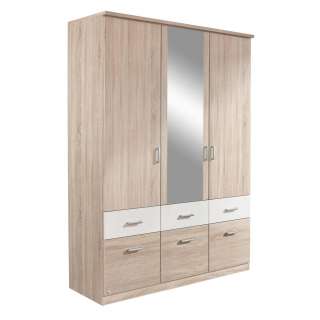 Carryhome KLEIDERSCHRANK 3-türig Weiß, Beige