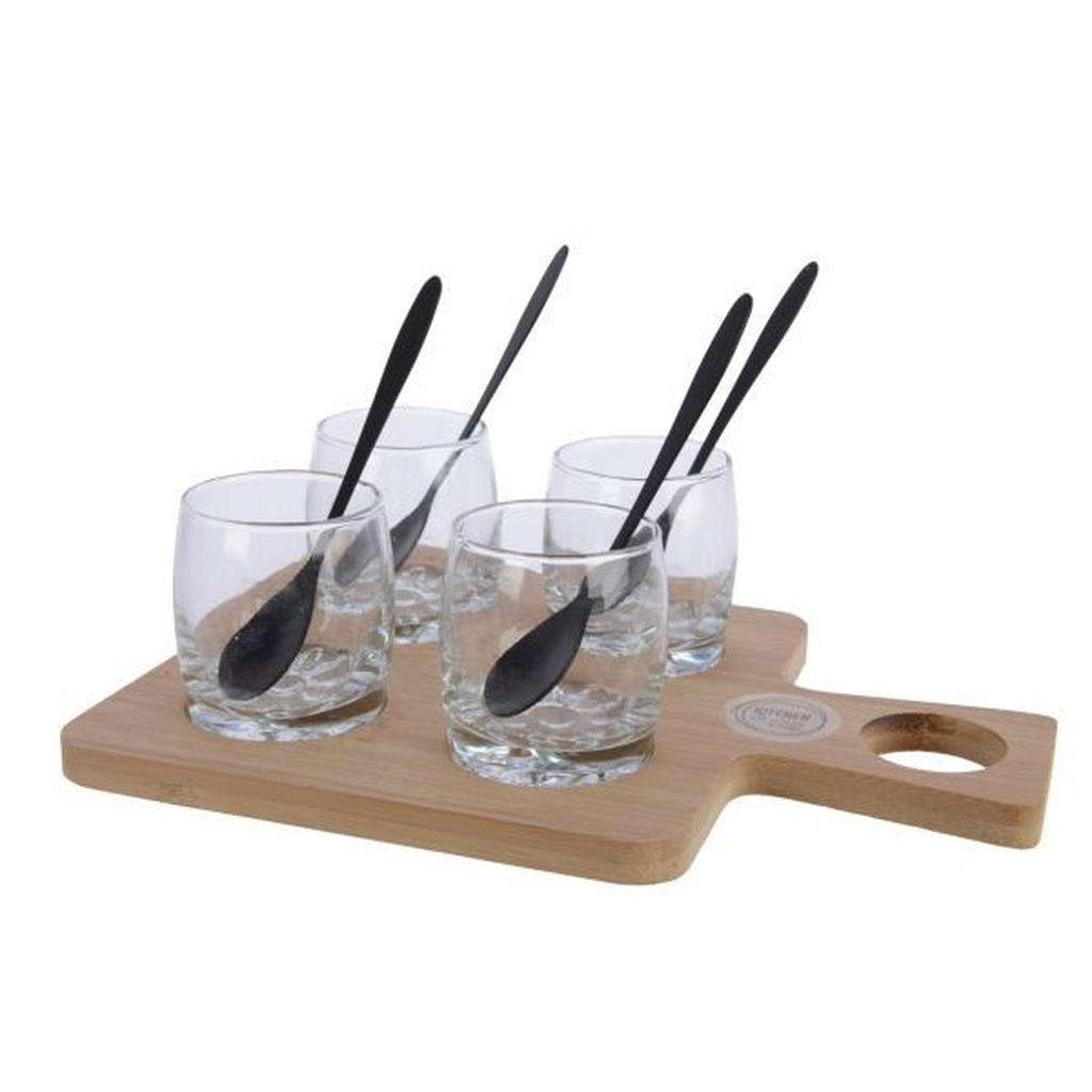 XXXL Tapas-Set Porzellan Holz, Glas, Keramik, Weiß