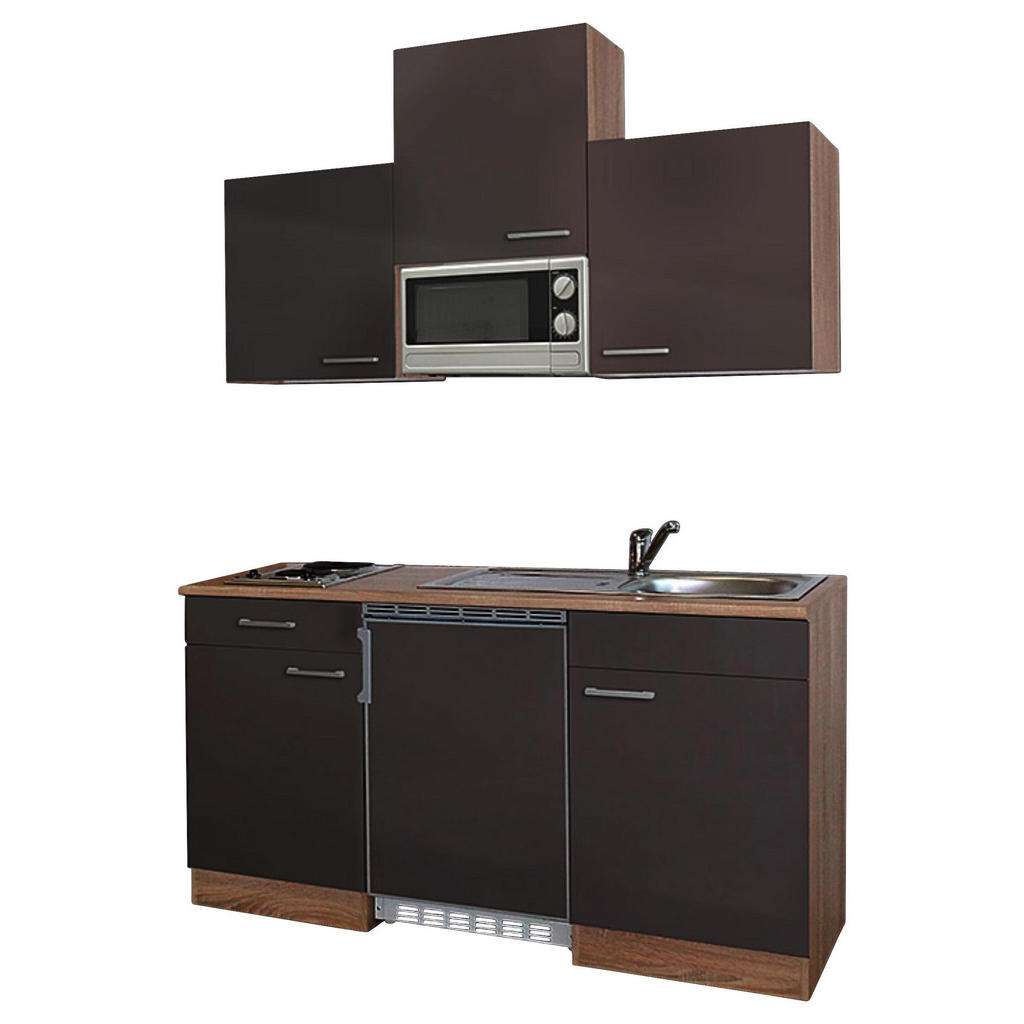 XXXL MINIKÜCHE E-Geräte, Spüle, Braun