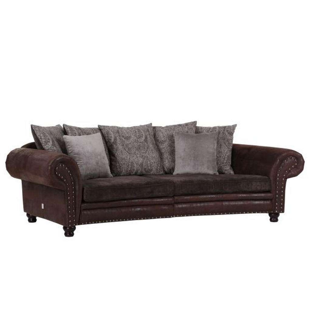 Landscape MEGASOFA Chenille Grau, braun