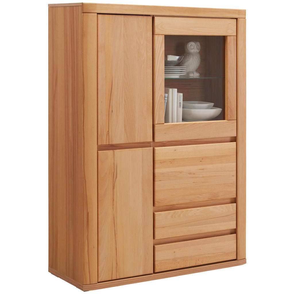 Voleo HIGHBOARD Eiche furniert, massiv geölt, foliert Braun