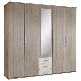 Carryhome KLEIDERSCHRANK 5-türig Weiß, Braun