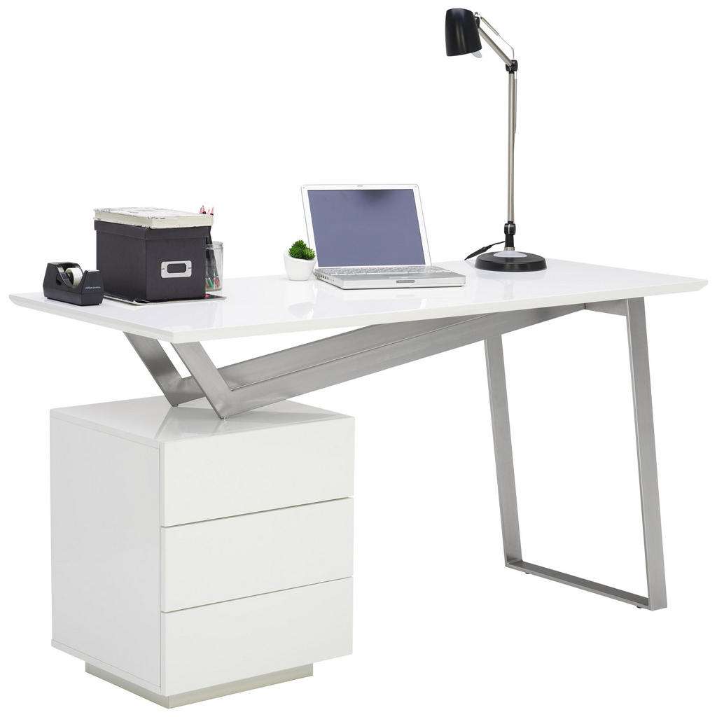 Novel SCHREIBTISCH Weiß, Silber
