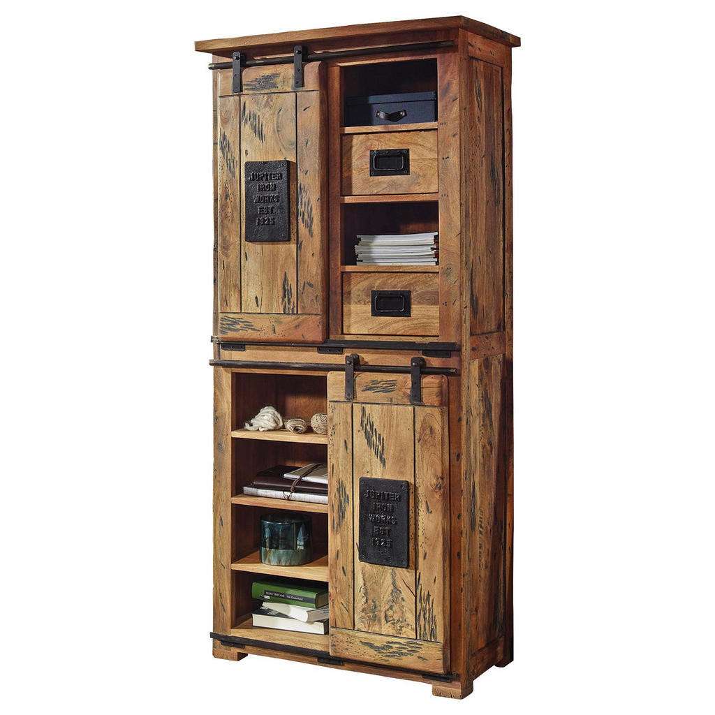 Landscape HIGHBOARD Mangoholz massiv Gebrauchsspuren Mehrfarbig