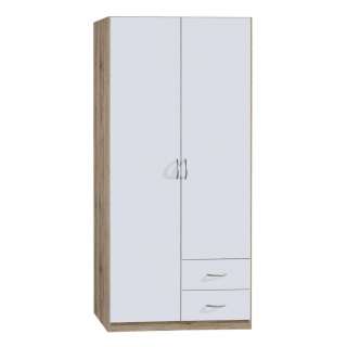 Carryhome KLEIDERSCHRANK 2-türig Weiß, Braun