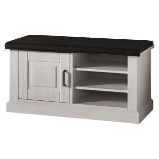 XXXL GARDEROBENBANK Lederlook Pinie Braun