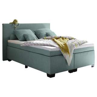 Carryhome BOXSPRINGBETT 140/200 cm INKL. Matratze, gepolstertes Kopfteil, Topper, Grün
