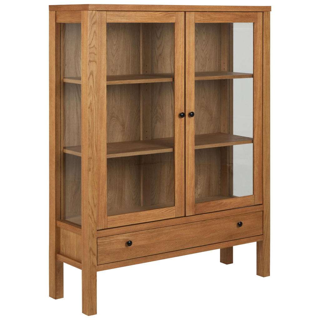 Carryhome VITRINE Eiche furniert Braun