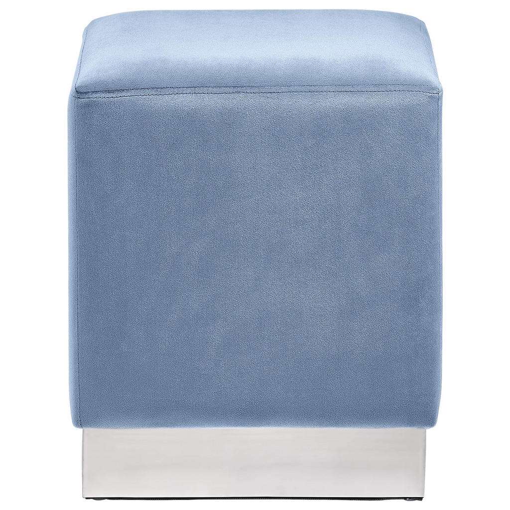 Xora HOCKER Samt Silber, Blau
