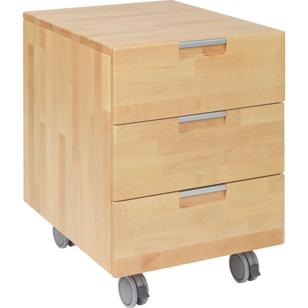 Linea Natura ROLLCONTAINER Kernbuche massiv Braun