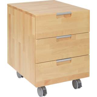 Linea Natura ROLLCONTAINER Kernbuche massiv Braun