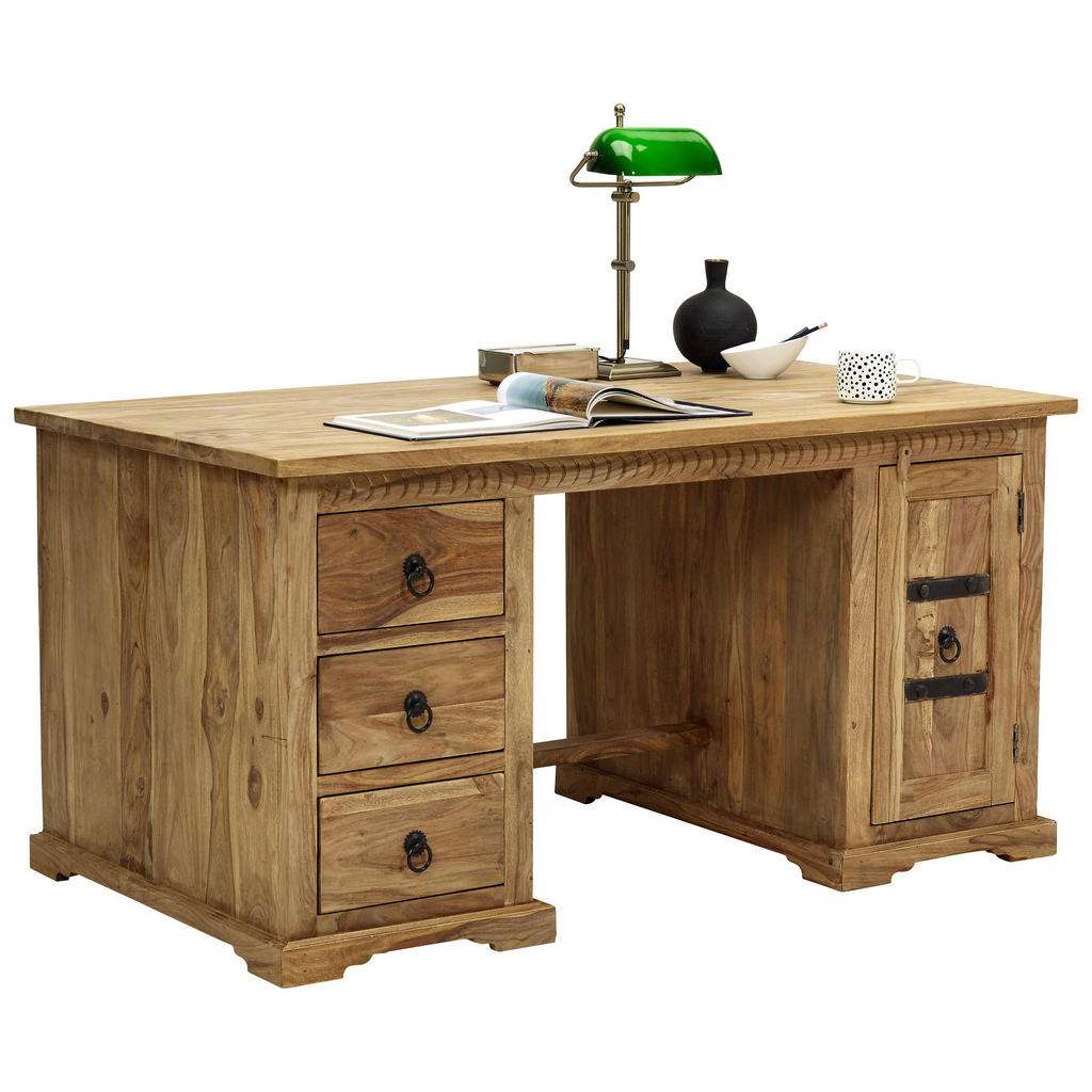 XXXL SCHREIBTISCH Sheesham massiv Mehrfarbig