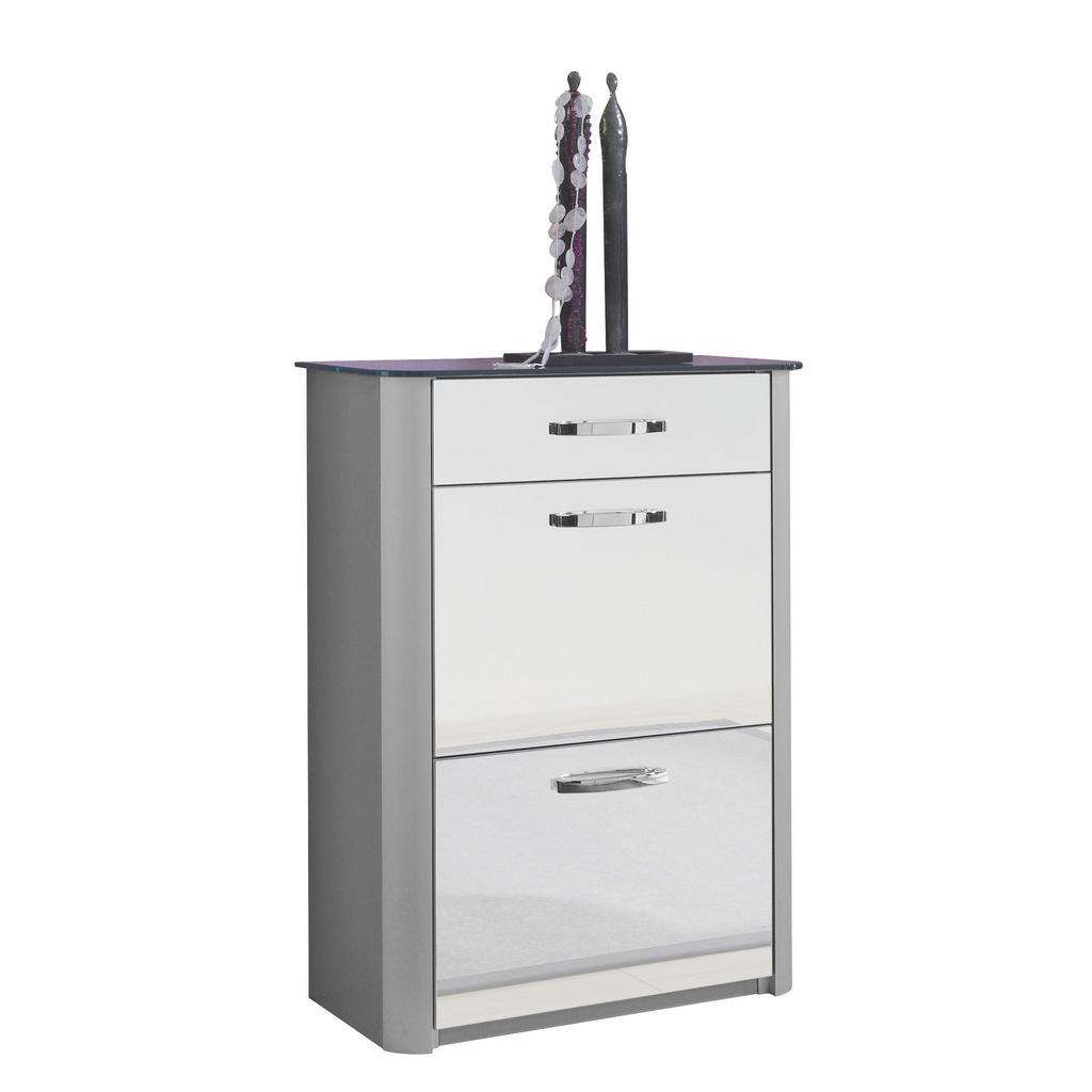 Moderano SCHUHSCHRANK Grau, Silber