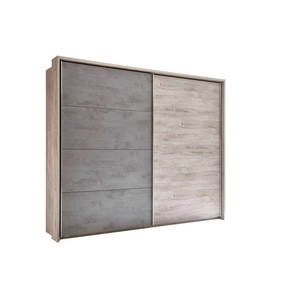 Venda SCHWEBETÜRENSCHRANK 2-türig Grau, Braun