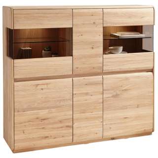 Linea Natura HIGHBOARD Eiche furniert, massiv geölt Braun