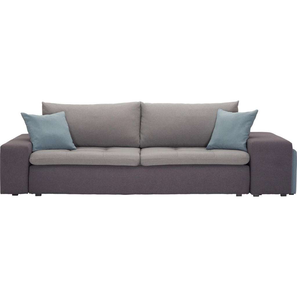 Carryhome MEGASOFA Webstoff Grau, Blau, Grau