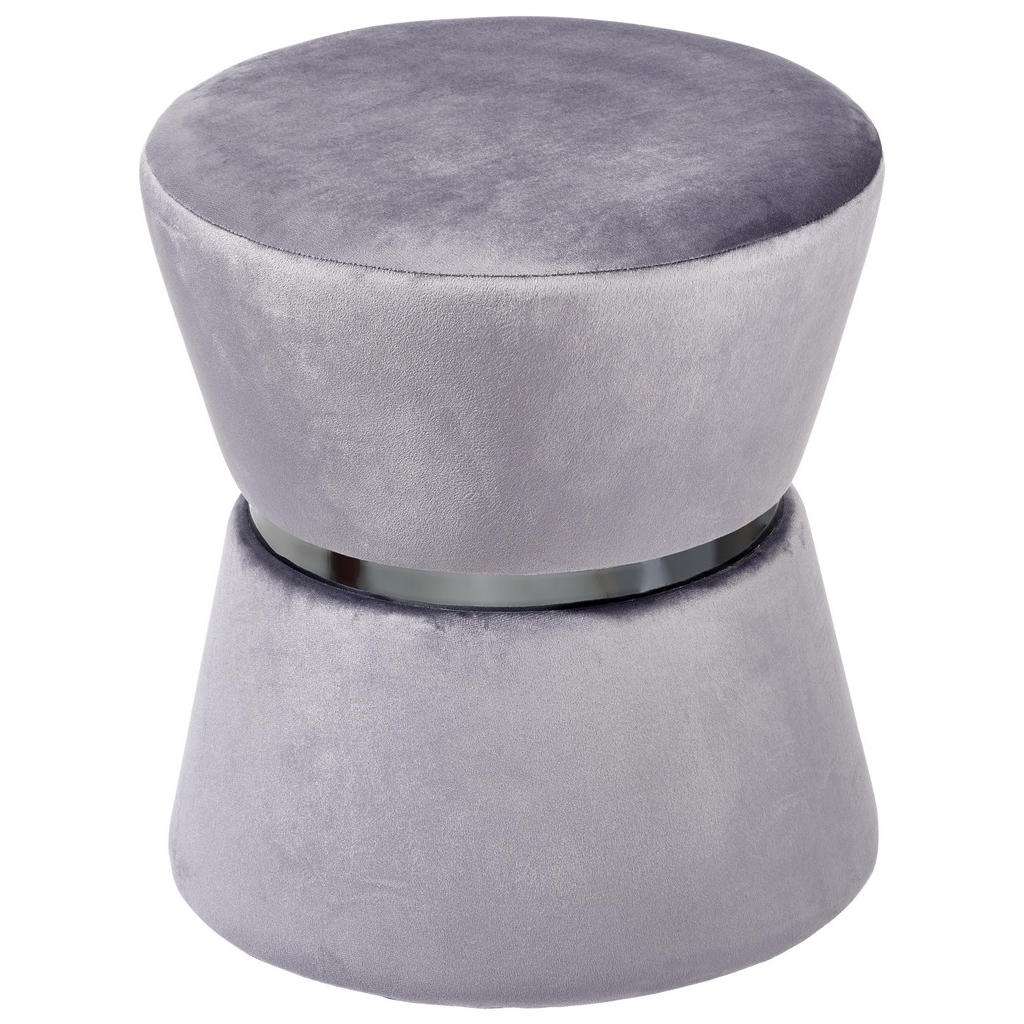 XXXL HOCKER Samt Grau
