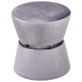 XXXL HOCKER Samt Grau