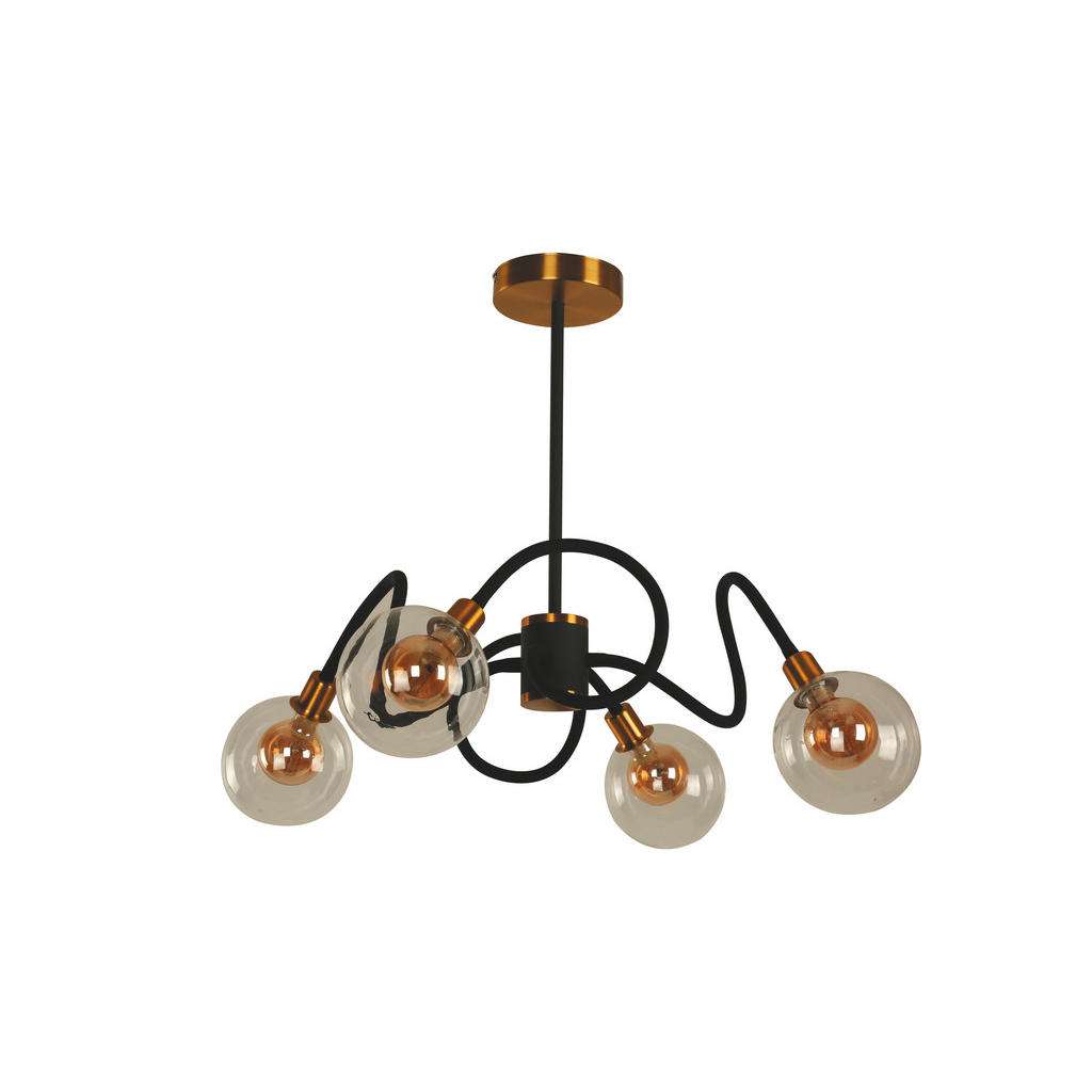 XXXL LED-HÄNGELEUCHTE, Schwarz, Gold