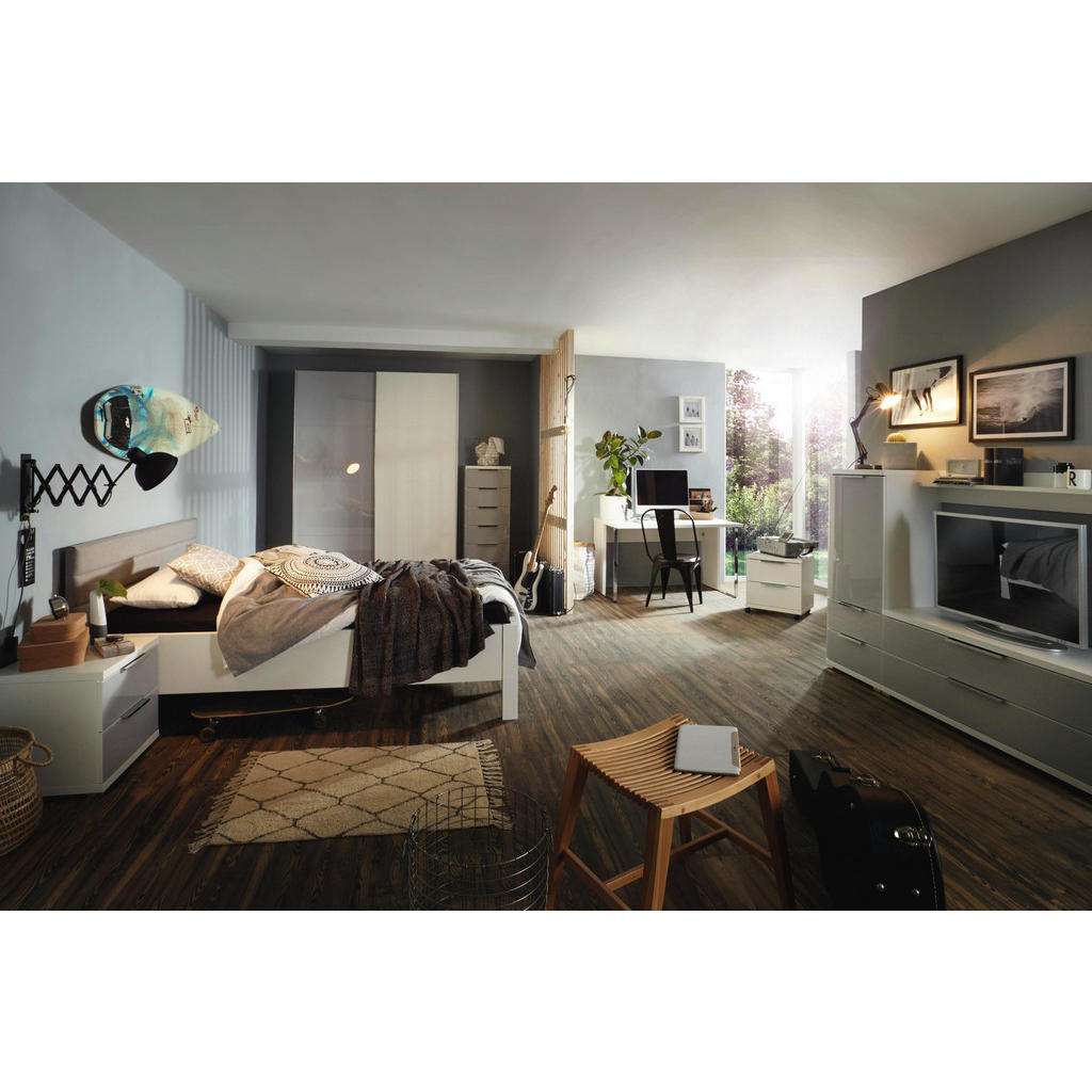 Xora SCHWEBETÜRENSCHRANK 2-türig Weiß, Grau