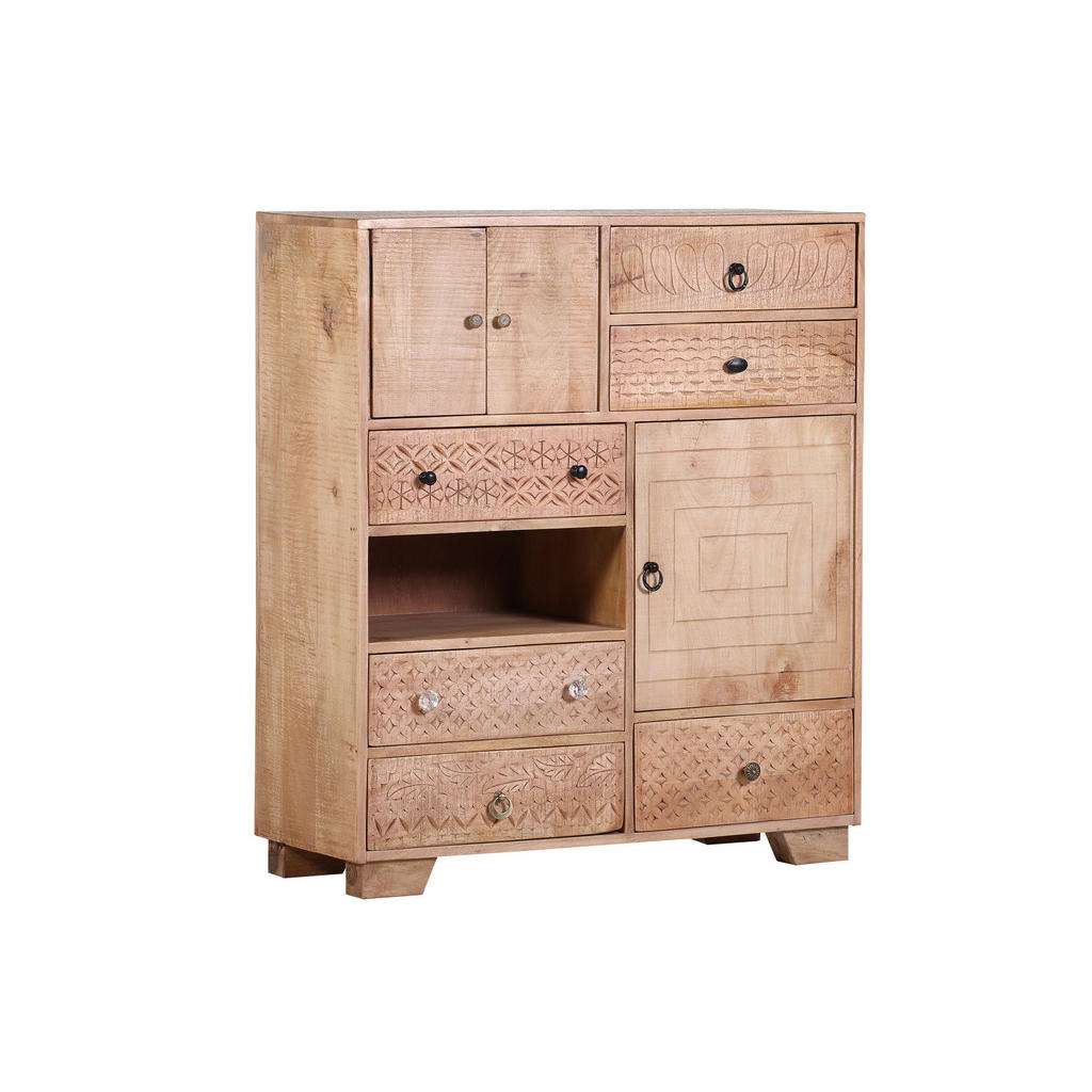 Carryhome HIGHBOARD Mangoholz massiv lackiert, gebeizt Mehrfarbig