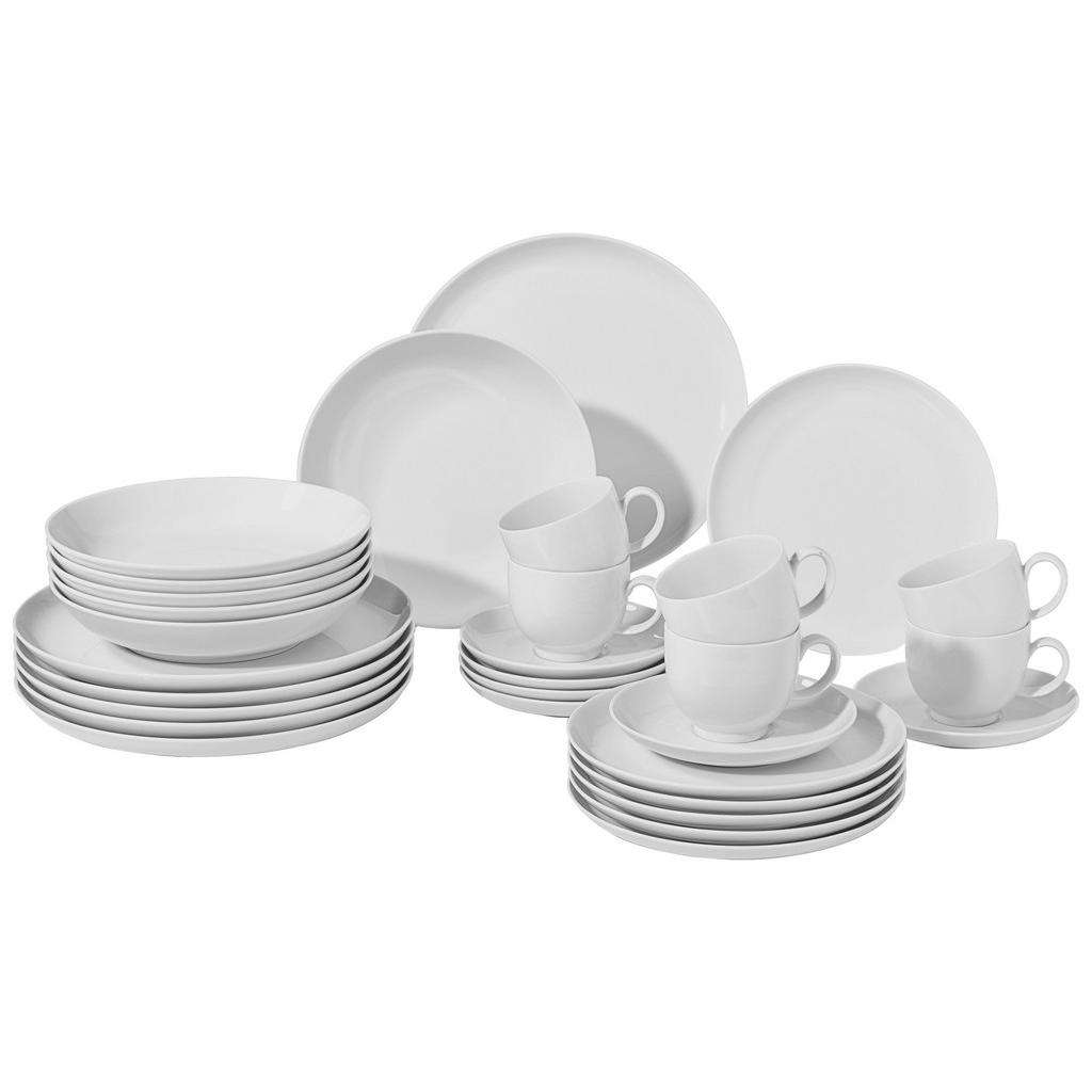 Seltmann Weiden Porzellan KOMBISERVICE 30-teilig, Weiß