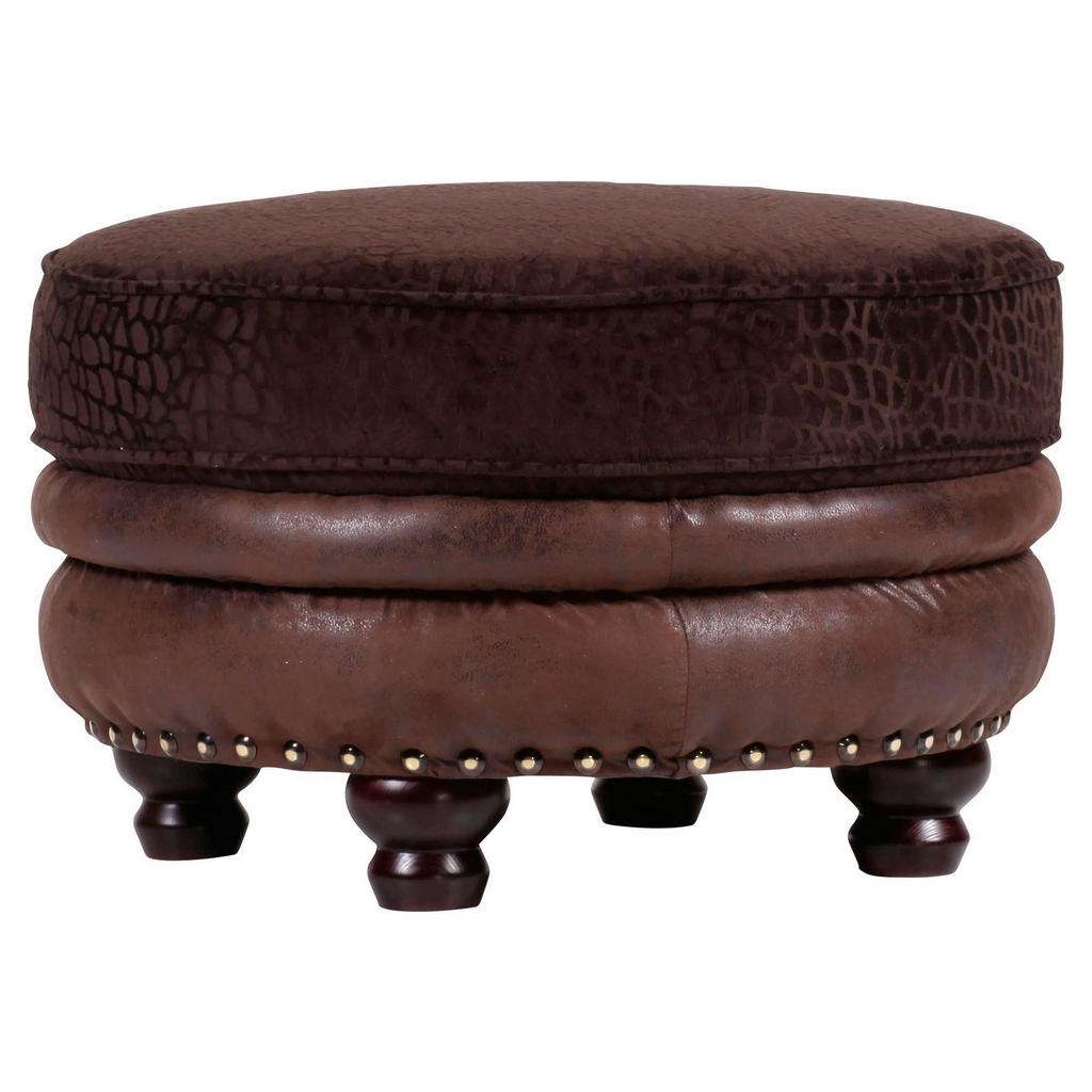 Carryhome HOCKER Lederlook, Mikrofaser braun