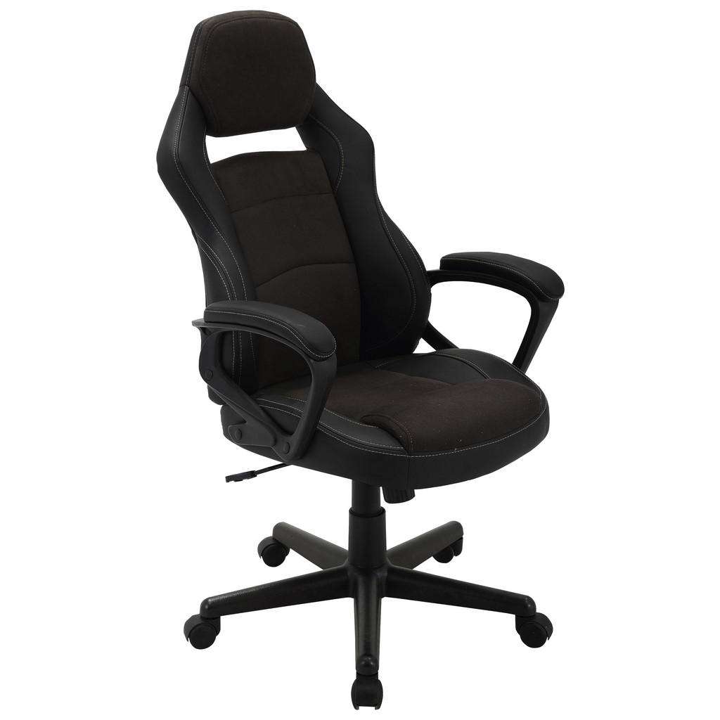 Xora CHEFSESSEL Lederlook, Mikrofaser Schwarz, Grau