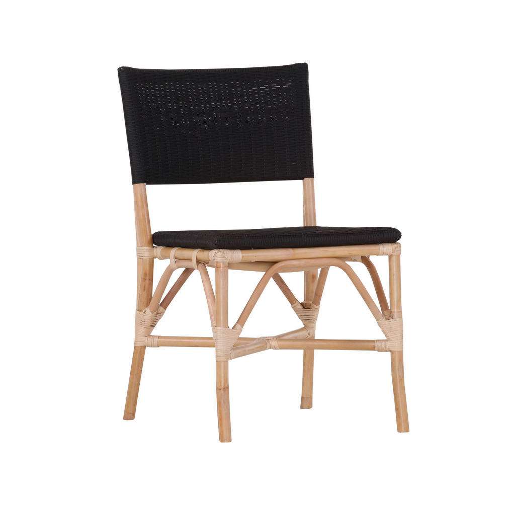 Carryhome STUHL Rattan Mehrfarbig, Schwarz