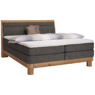 Valnatura BOXSPRINGBETT Webstoff 180/200 cm INKL. Topper, Braun