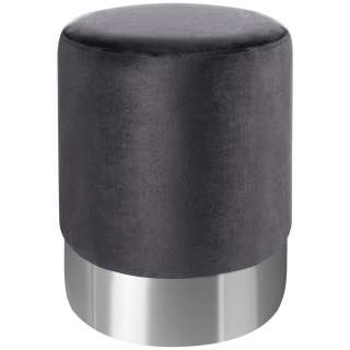 Xora HOCKER Samt Grau, Silber