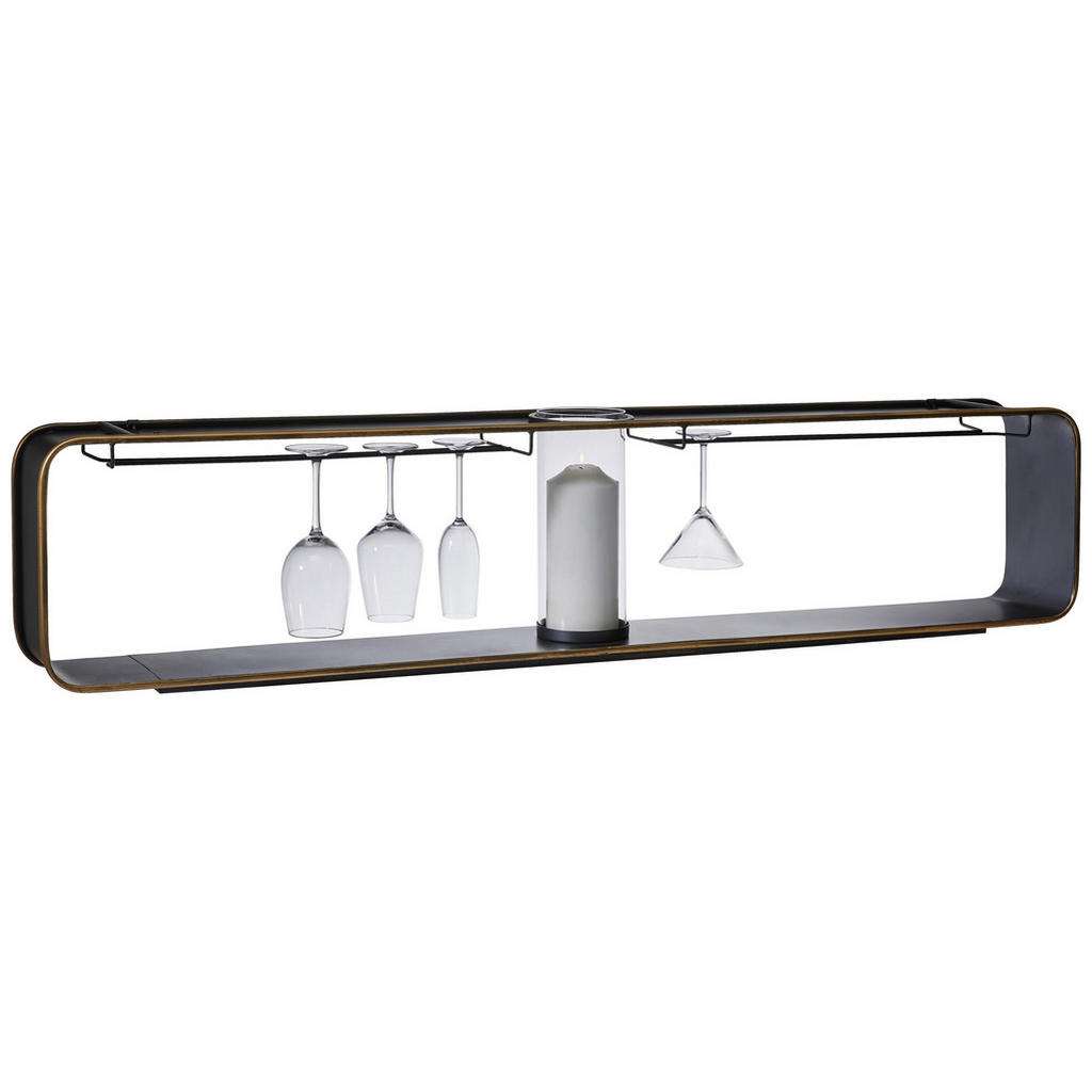 Ambia Home WEINREGAL Schwarz, Gold