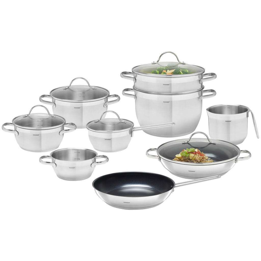 Homeware Profession. KOCHTOPFSET Edelstahl 9-teilig, Silber