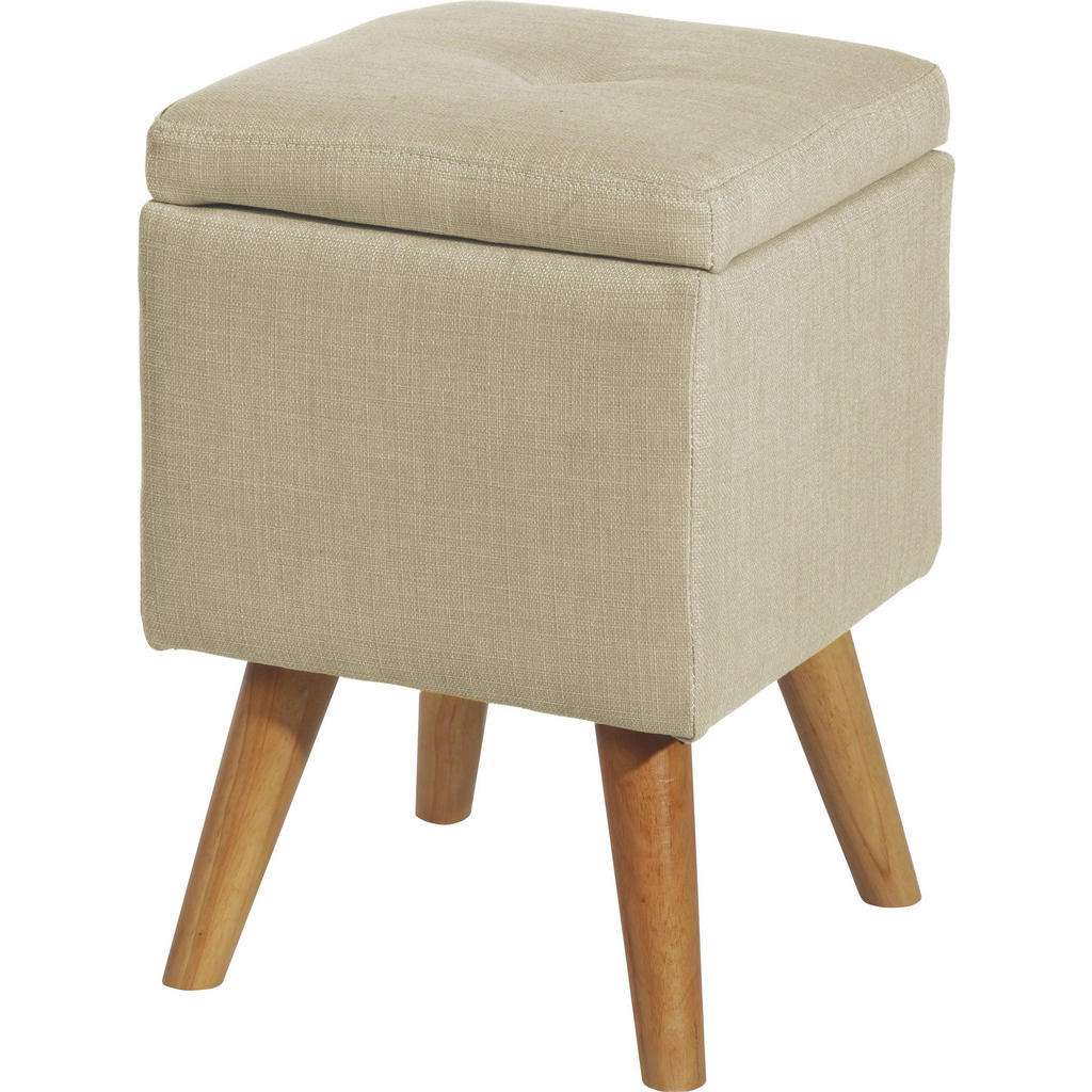 Carryhome HOCKER Mikrofaser Beige