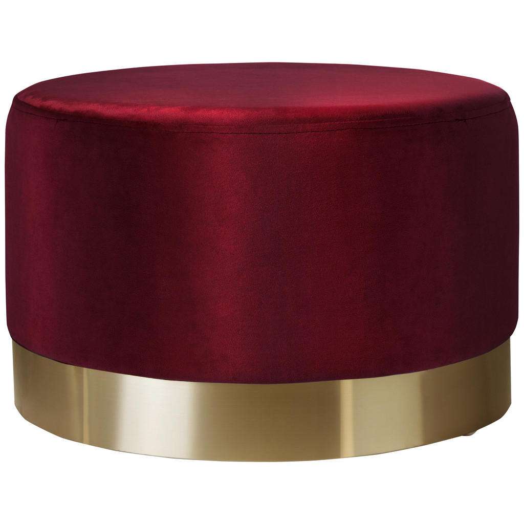 Xora HOCKER Samt Gold, Rot