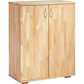 Carryhome AKTENSCHRANK Kernbuche massiv Braun