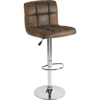 Carryhome BARHOCKER Lederlook Braun, Silber