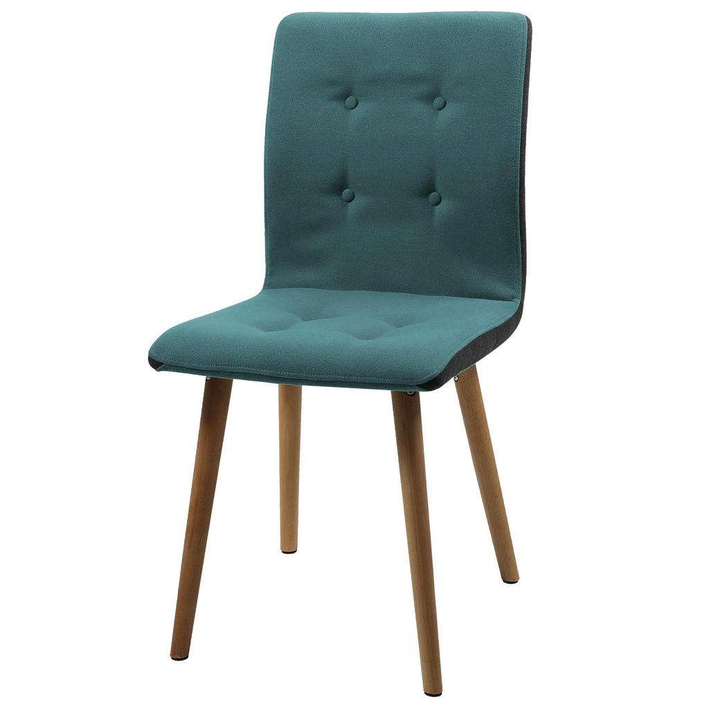 Xora STUHL Filz Eiche massiv Braun, Blau, Grau