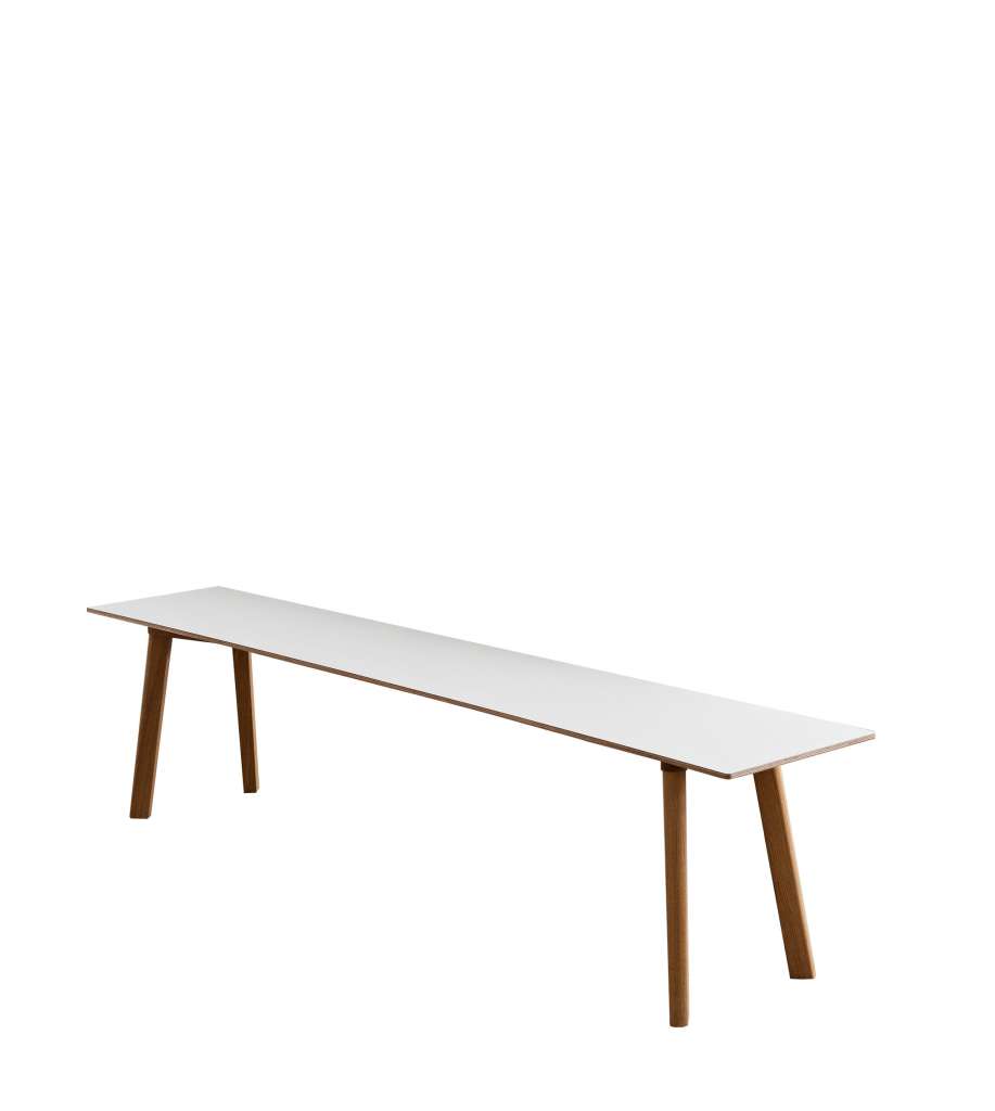 HAY - Copenhague Deux CPH 215 Bank - Platte schwarz - Gestell Buche Natur - 200 x 35 cm - indoor