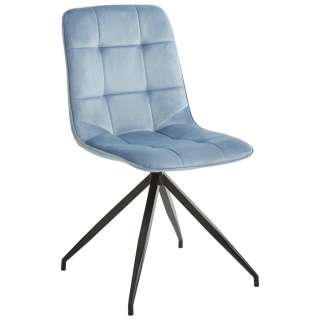 Xora STUHL Samt Schwarz, Blau