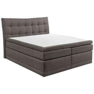Carryhome BOXSPRINGBETT 180/200 cm INKL. Matratze, gepolstertes Kopfteil, Topper, Grau